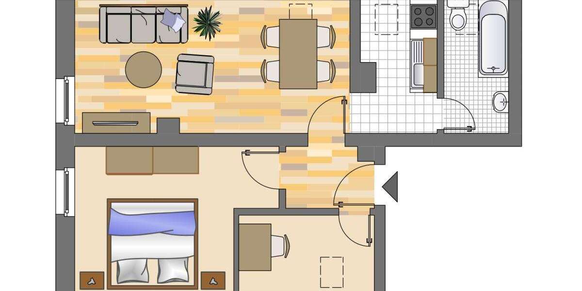 Etagenwohnung Bönen - 2 Zimmer, 41 m&sup2;, 339&euro; | Angebot:27352350