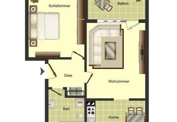Wohnung Bergkamen Weddinghofen - 2 Zimmer, 52 m&sup2;, 419&euro; | Angebot:27339384